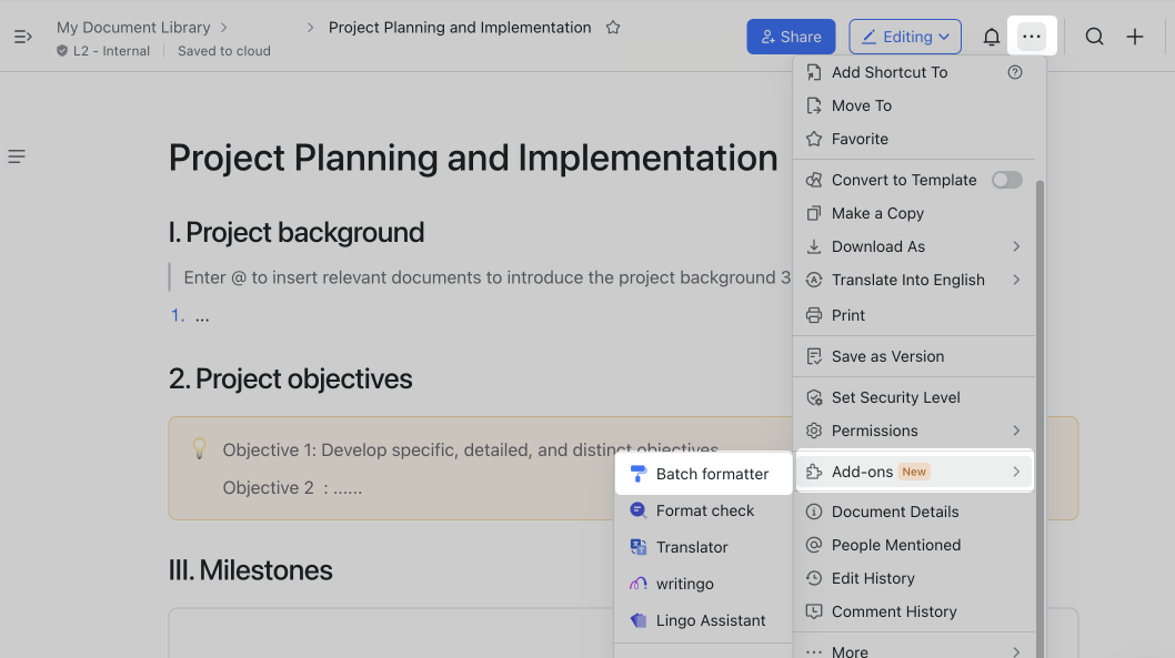 Use the batch formatter add-on