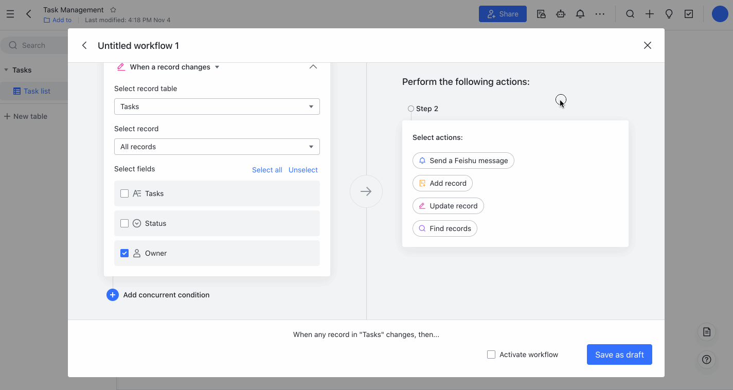 Use automated workflows in Base