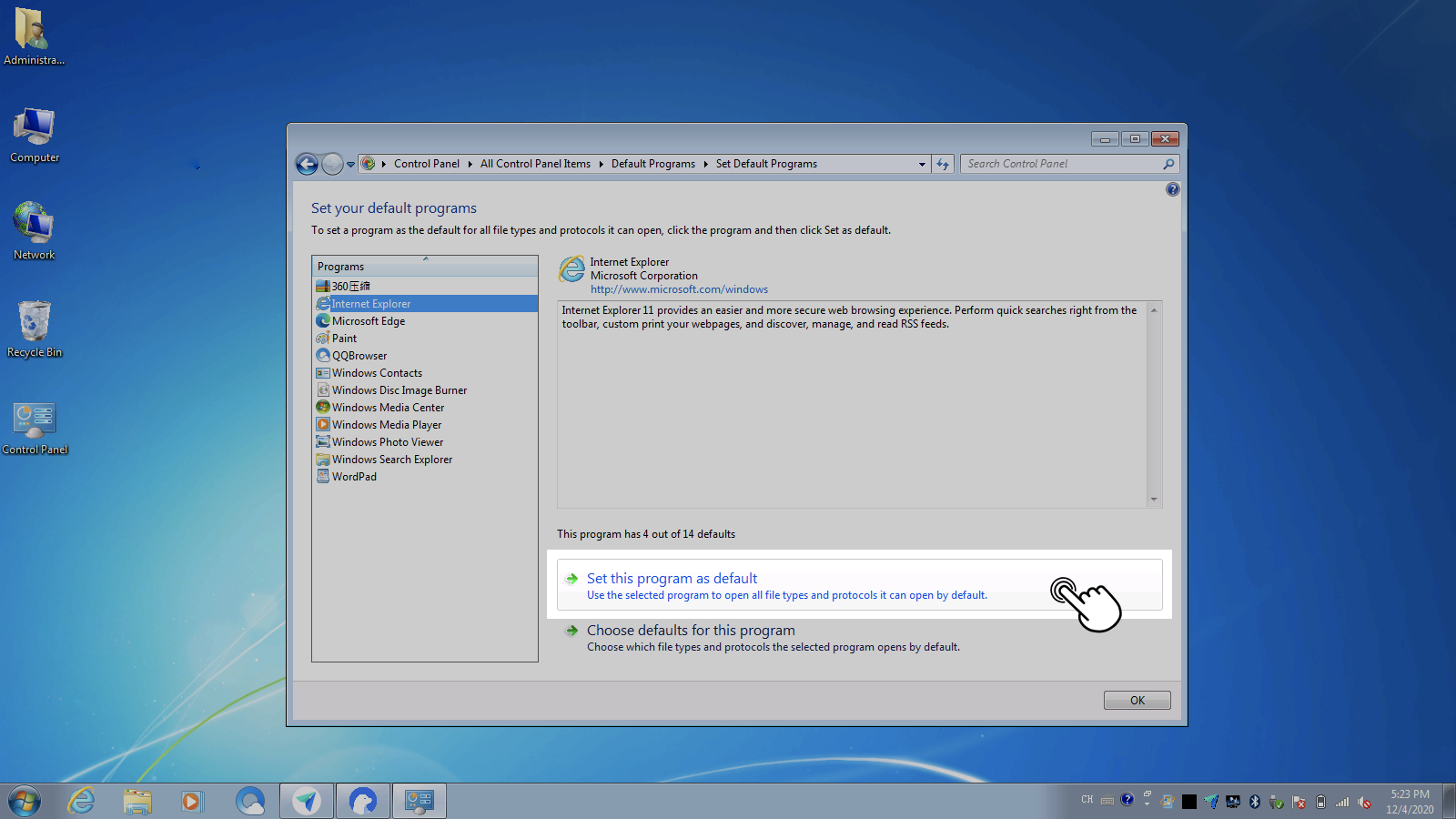 Change default browser