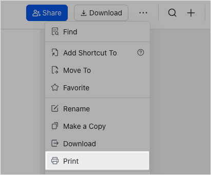 Copy, print, or download documents